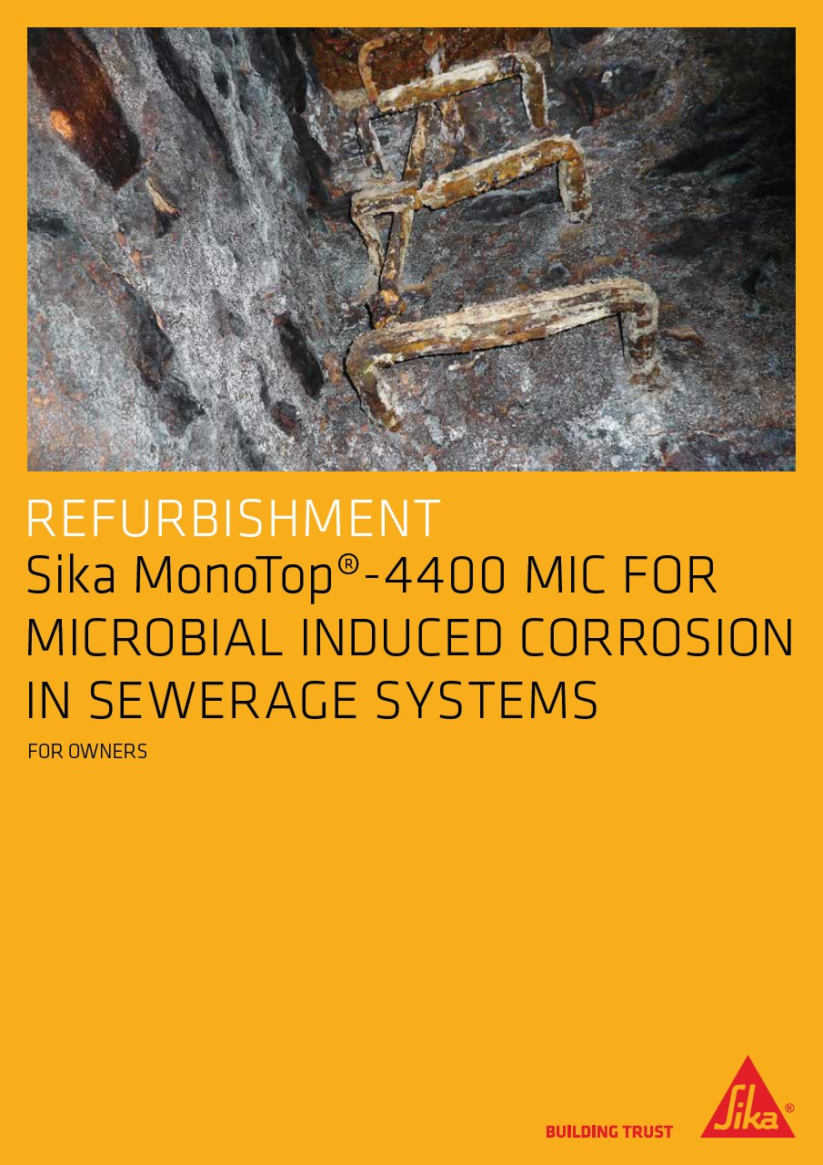 Concrete repair solutions for sewerage systems
