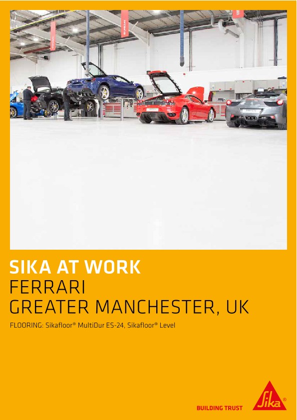 Flooring for Ferrari Garage in Greater Manchester, UK