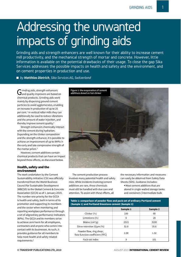 Addressing the unwanted impacts of grinding aids